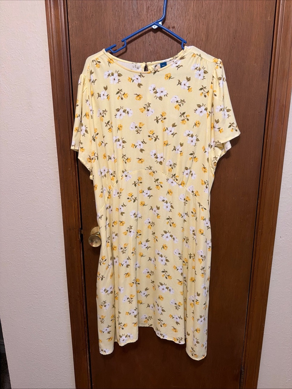 Old Navy Floral Print Yellow Dress XXL